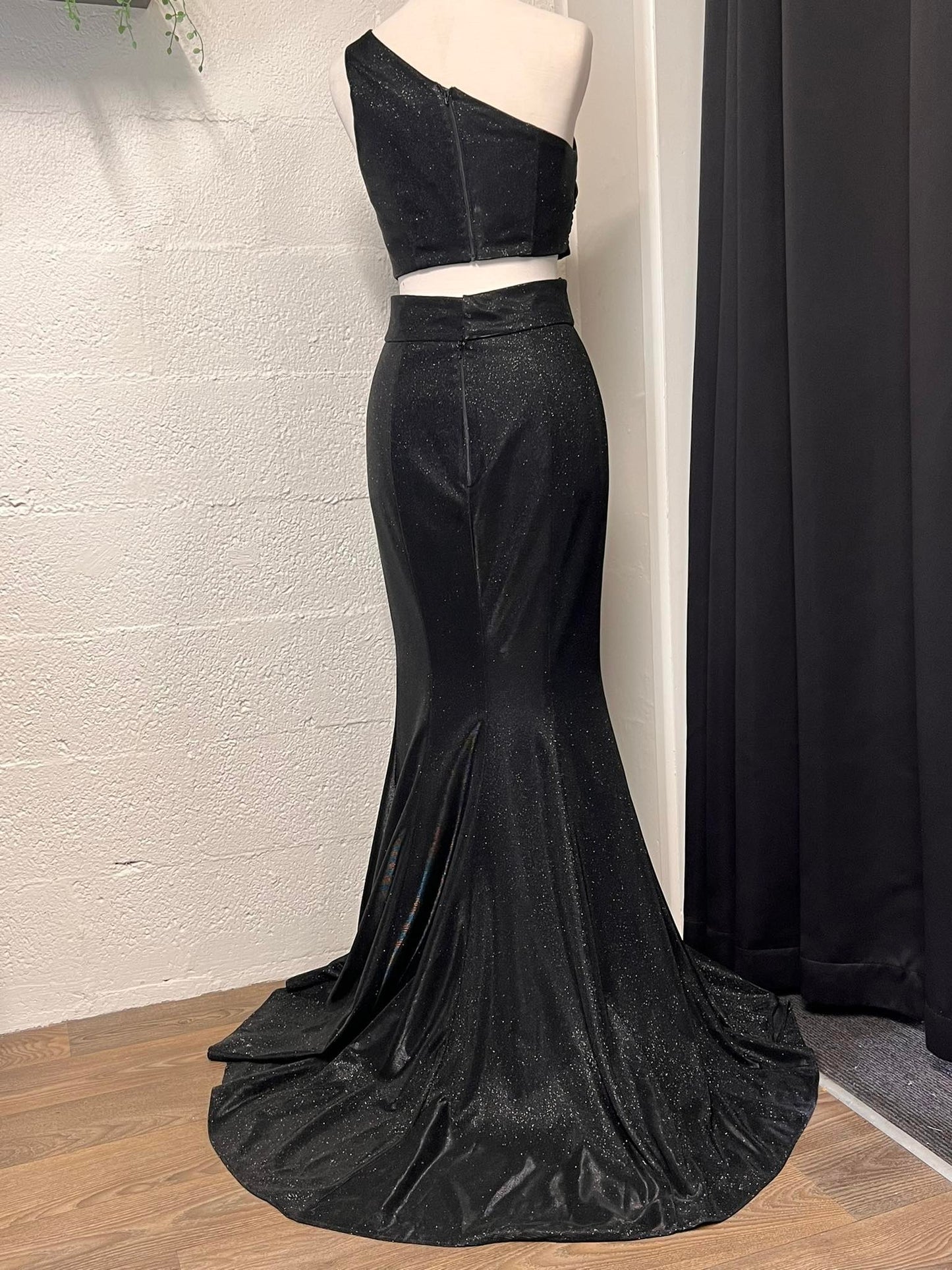 Black Glitter Two Piece Dress