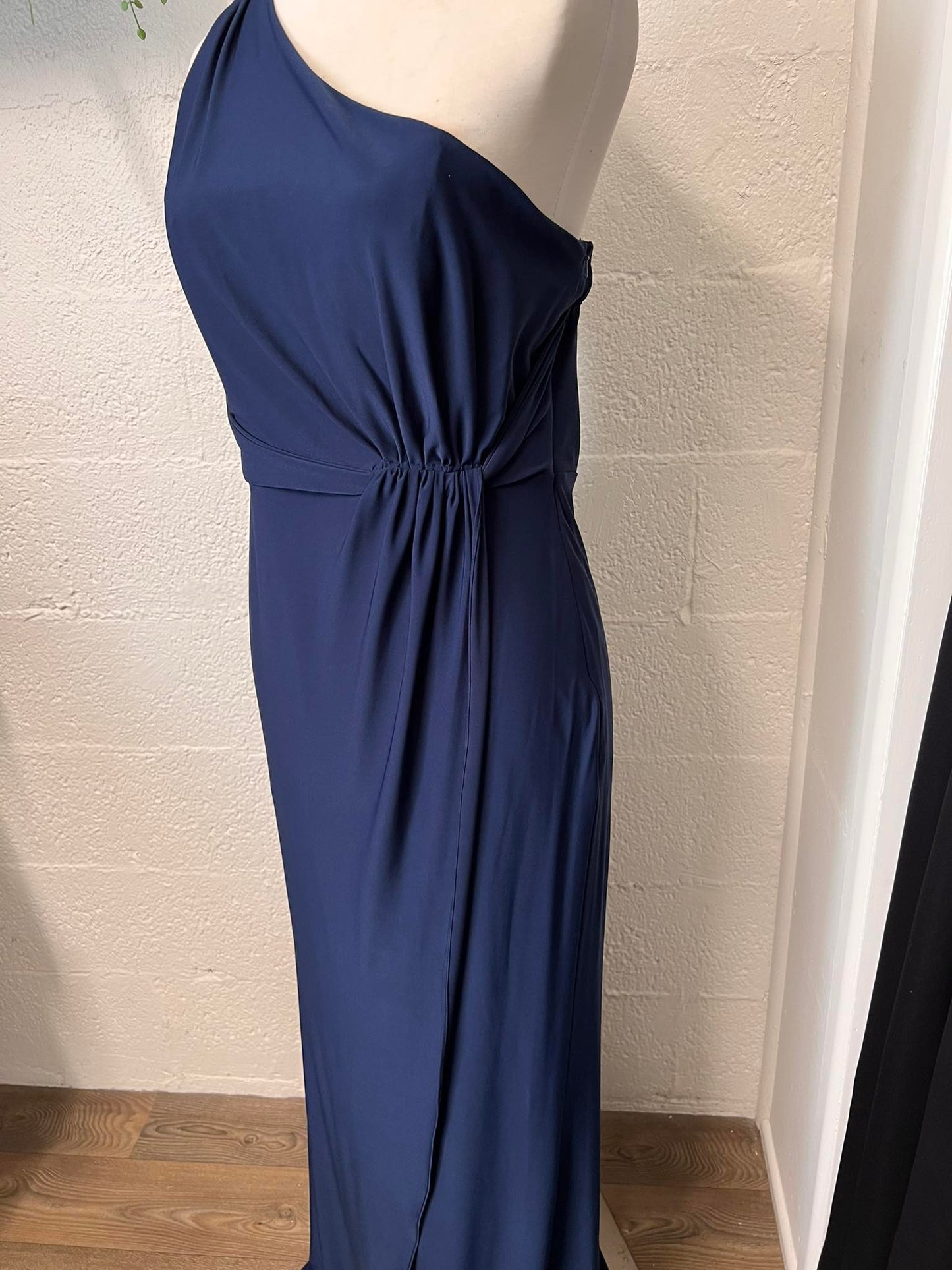 Navy One Shoulder Formal Dress