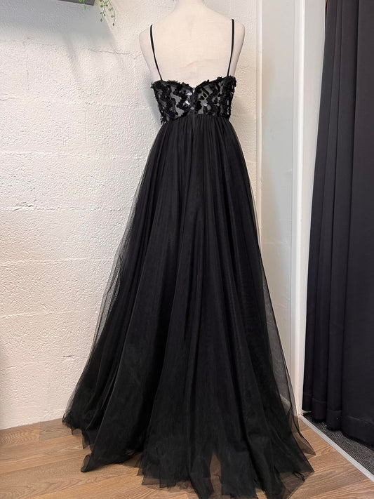 Black full skirt dress