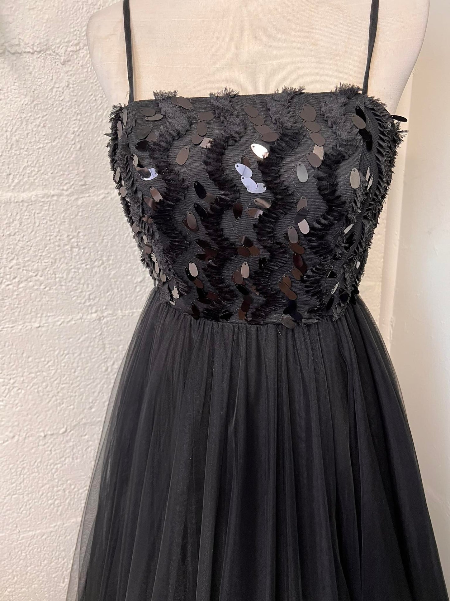 Black full skirt dress