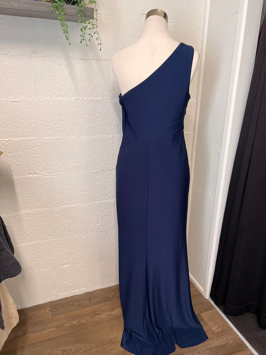 Navy One Shoulder Formal Dress